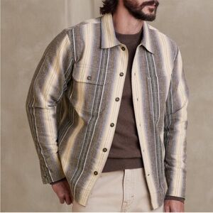 Striped Beige and Gray Men's Jacket